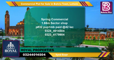 Commercial Plot for Sale in Bahria Town, Lahore - (BP-96019)