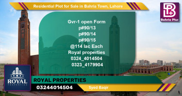 Residential Plot for Sale in Bahria Town, Lahore - (BP-96026)