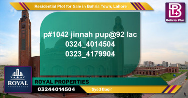 Residential Plot for Sale in Bahria Town, Lahore - (BP-96027)