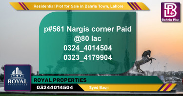 Residential Plot for Sale in Bahria Town, Lahore - (BP-96029)