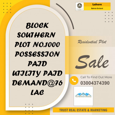 Residential Plot for Sale in Bahria Orchard, Lahore - (BP-96063)