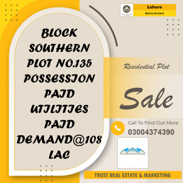 Residential Plot for Sale in Bahria Orchard, Lahore - (BP-96064)