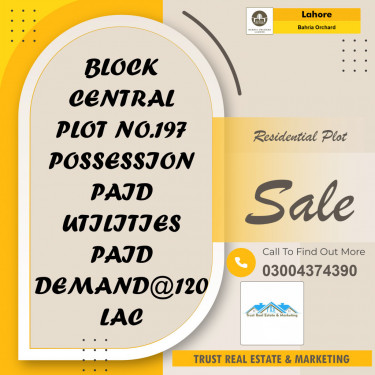 Residential Plot for Sale in Bahria Orchard, Lahore - (BP-96065)