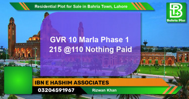 Residential Plot for Sale in Bahria Town, Lahore - (BP-96120)