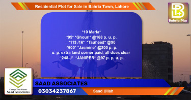 Residential Plot for Sale in Bahria Town, Lahore - (BP-96221)