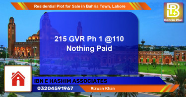 Residential Plot for Sale in Bahria Town, Lahore - (BP-96291)