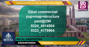 Commercial Plot for Sale in Bahria Town, Lahore - (BP-96764)