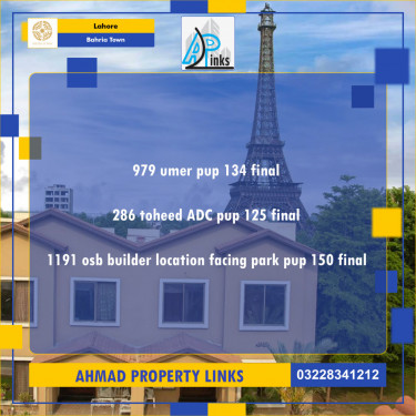 Residential Plot for Sale in Bahria Town, Lahore - (BP-96765)