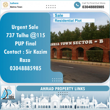 Residential Plot for Sale in Bahria Town, Lahore - (BP-96774)