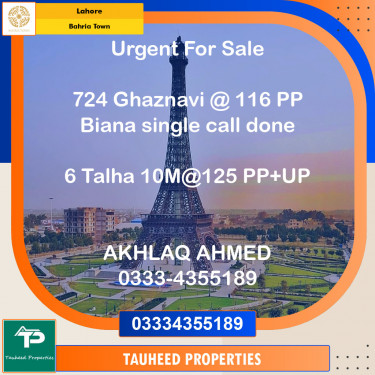 Residential Plot for Sale in Bahria Town, Lahore - (BP-96791)
