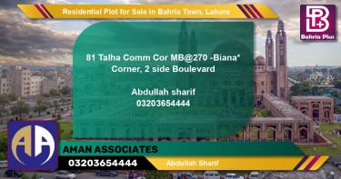 Residential Plot for Sale in Bahria Town, Lahore - (BP-96794)