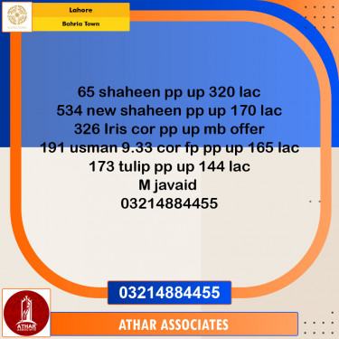 Residential Plot for Sale in Bahria Town, Lahore - (BP-96804)