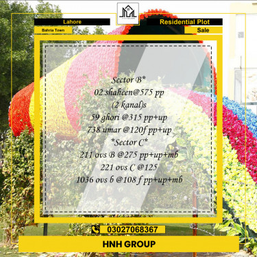 Residential Plot for Sale in Bahria Town, Lahore - (BP-96808)