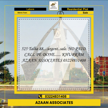 Residential Plot for Sale in Bahria Town, Lahore - (BP-96820)