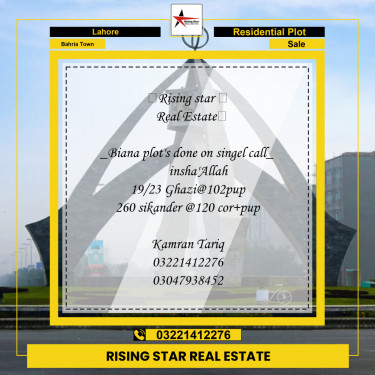 Residential Plot for Sale in Sector F - Ghazi Block -  Bahria Town, Lahore - (BP-96835)