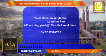 Residential Plot for Sale in Bahria Town, Lahore - (BP-96838)