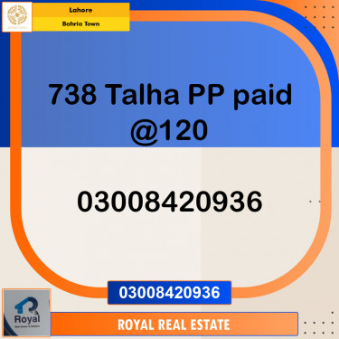 Residential Plot for Sale in Bahria Town, Lahore - (BP-96845)
