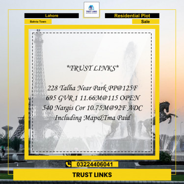 Residential Plot for Sale in Bahria Town, Lahore - (BP-96852)
