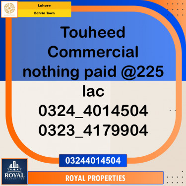 Commercial Plot for Sale in Bahria Town, Lahore - (BP-96900)