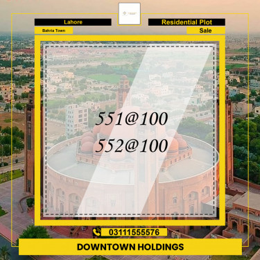 Residential Plot for Sale in Bahria Town, Lahore - (BP-96933)