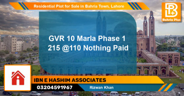 Residential Plot for Sale in Bahria Town, Lahore - (BP-96974)