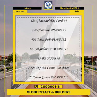 Residential Plot for Sale in Bahria Town, Lahore - (BP-96993)