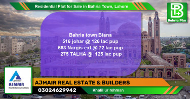 Residential Plot for Sale in Bahria Town, Lahore - (BP-97022)