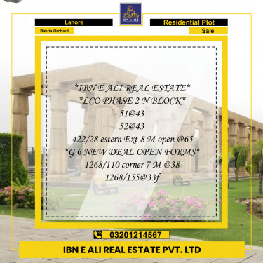 Residential Plot for Sale in Bahria Orchard, Lahore - (BP-97031)