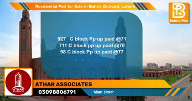 Residential Plot for Sale in Bahria Orchard, Lahore - (BP-97052)