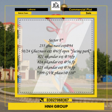 Commercial Plot for Sale in Bahria Town, Lahore - (BP-97057)