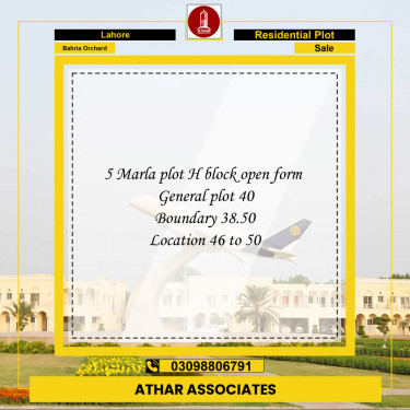 Residential Plot for Sale in Bahria Orchard, Lahore - (BP-97061)