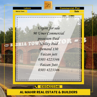 Commercial Plot for Sale in Bahria Town, Lahore - (BP-97070)