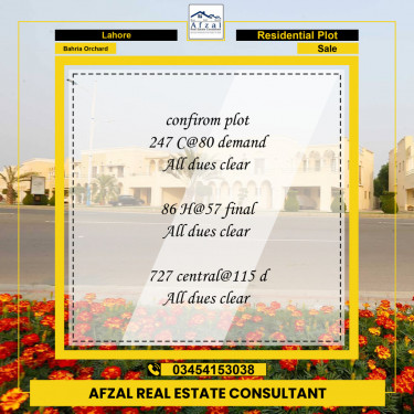 Residential Plot for Sale in Bahria Orchard, Lahore - (BP-97072)