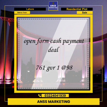 Residential Plot for Sale in Bahria Town, Lahore - (BP-97083)