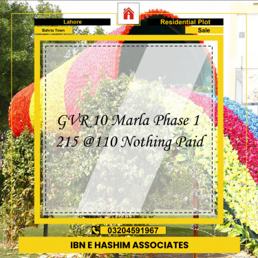 Residential Plot for Sale in Bahria Town, Lahore - (BP-97091)