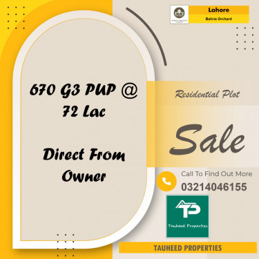 Residential Plot for Sale in Bahria Orchard, Lahore - (BP-97139)