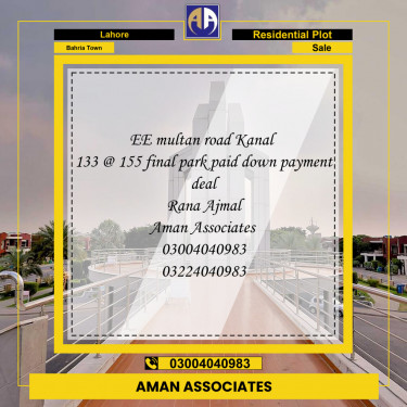 Residential Plot for Sale in Bahria Town, Lahore - (BP-97144)