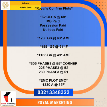 Residential Plot for Sale in Bahria Town, Lahore - (BP-97147)