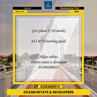 Residential Plot for Sale in Bahria Town, Lahore - (BP-97149)