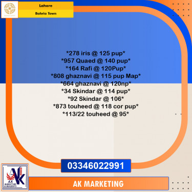 Residential Plot for Sale in Bahria Town, Lahore - (BP-97157)