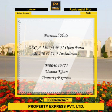 Residential Plot for Sale in Bahria Orchard, Lahore - (BP-97180)