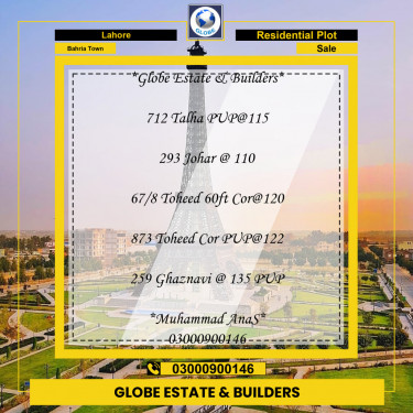 Residential Plot for Sale in Bahria Town, Lahore - (BP-97187)