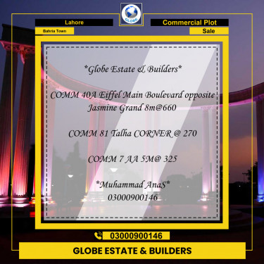 Commercial Plot for Sale in Bahria Town, Lahore - (BP-97188)