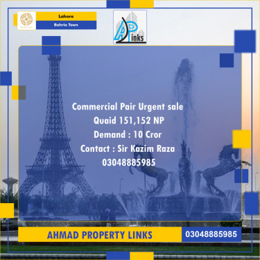 Commercial Plot for Sale in Bahria Town, Lahore - (BP-97196)