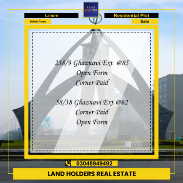 Residential Plot for Sale in Bahria Town, Lahore - (BP-97199)
