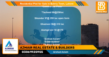 Residential Plot for Sale in Bahria Town, Lahore - (BP-97205)