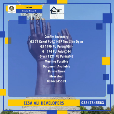 Residential Plot for Sale in Bahria Orchard, Lahore - (BP-97219)