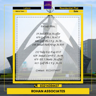 Residential Plot for Sale in Bahria Town, Lahore - (BP-97220)