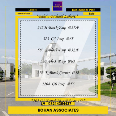Residential Plot for Sale in Bahria Orchard, Lahore - (BP-97227)