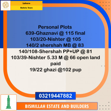 Residential Plot for Sale in Bahria Town, Lahore - (BP-97231)